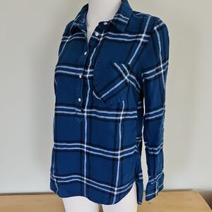 Merona Blue and White Plaid Shirt
